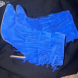 Chic Cobalt Blue Ankle Booties Size 8.5